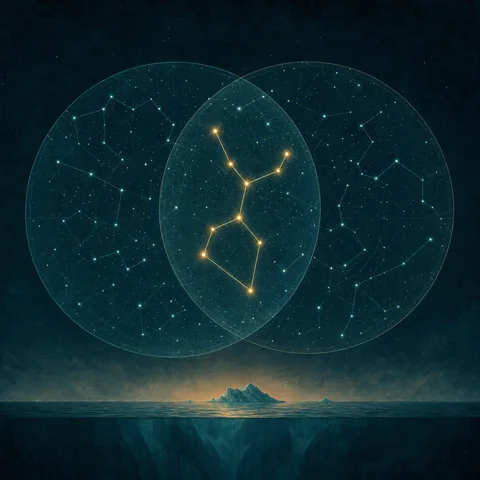 Overlapping star maps representing scientific signs of relationship compatibility
