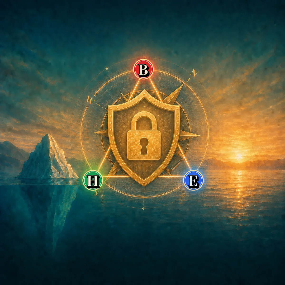 A Psychography triangle used as a compass, representing emotional security